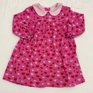 Stitchy Fish Pink Hearts Valentine’s Day Dress - Size 5T